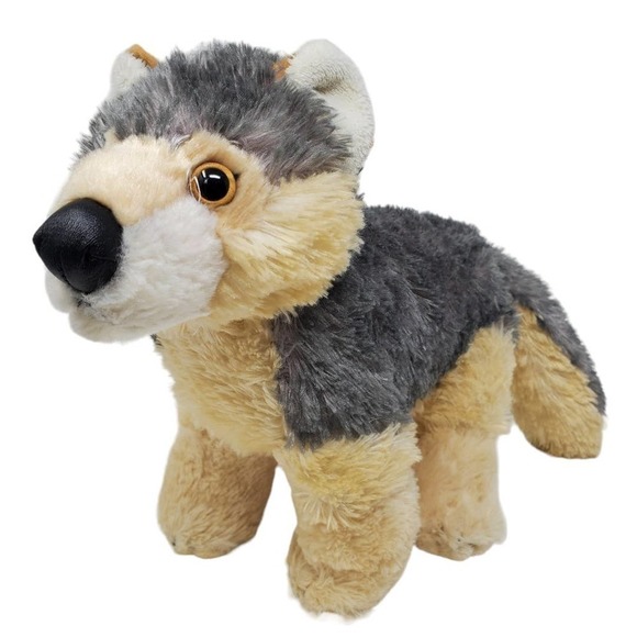 Aurora Wily Wolf Dog Plush Stuffed Animal Gray Toy - Picture 1 of 9